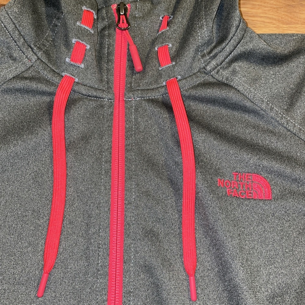 The North Face Apex Softshell Full Zip Gray Pink Jacket Womens Medium Casual - Picture 3 of 9